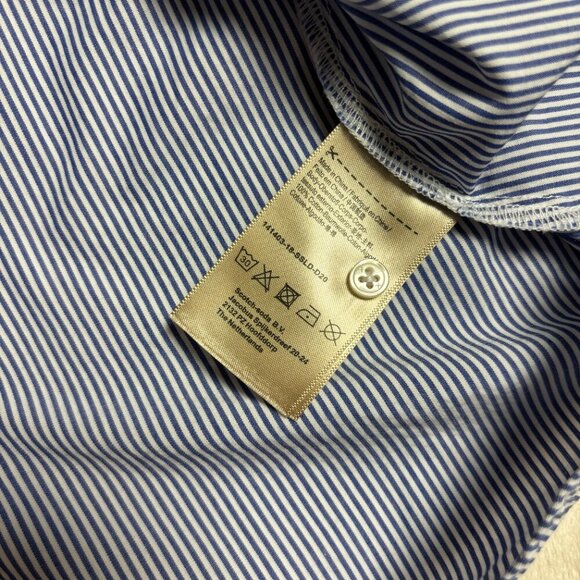 Scotch and Soda Womens Button‎ Down Blouse Size M Nautical Blue Striped Sailor - Picture 13 of 14